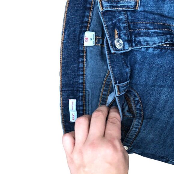 TRUE Religion Jeans Size 34 RICKY FLAP T Blue - Picture 4 of 11
